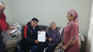 Поздравление труженика тыла Карданова Сафарби Паковича с 90-летием